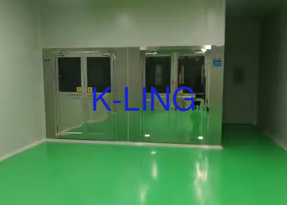 자동 입구 에어 샤워 LED 조명 / 스윙 SS 프레임 유리 문