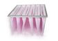 비 기준 주머니 공기 정화 필터 F7 - F9 효율성 핑크색