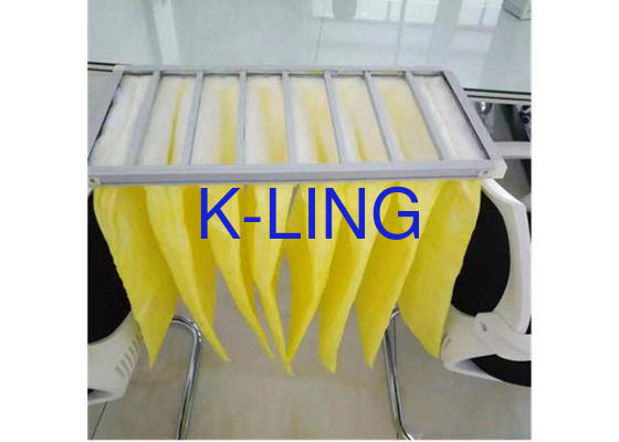 80% 습도 알루미늄 합금 프레임과 합성 섬유를 가진 주머니 공기 필터