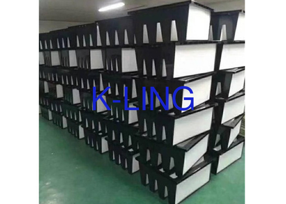 먼지 용량 유리 섬유 V 은행 공기 필터 F7-F9 등급 80.C 온도 애플리케이션