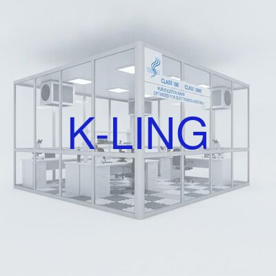 PVC 또는 알루미늄 합금 바닥재를 포함하는 350 Lux 이상의 모듈형 클린룸 클래스 100 1000 10000 전자 조립에 최적화된 정화 등급